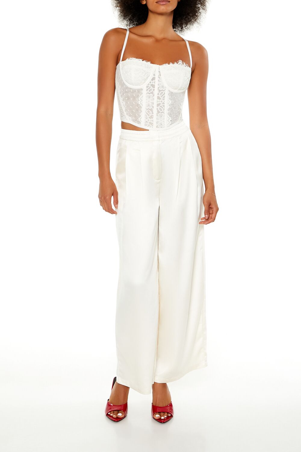  Forever 21 Lace Cropped Bustier Cami - black - Bonton