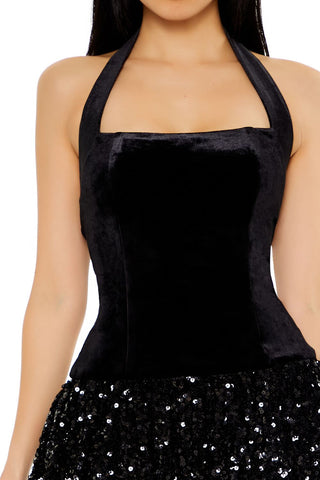 Sequin Halter Mini Dress