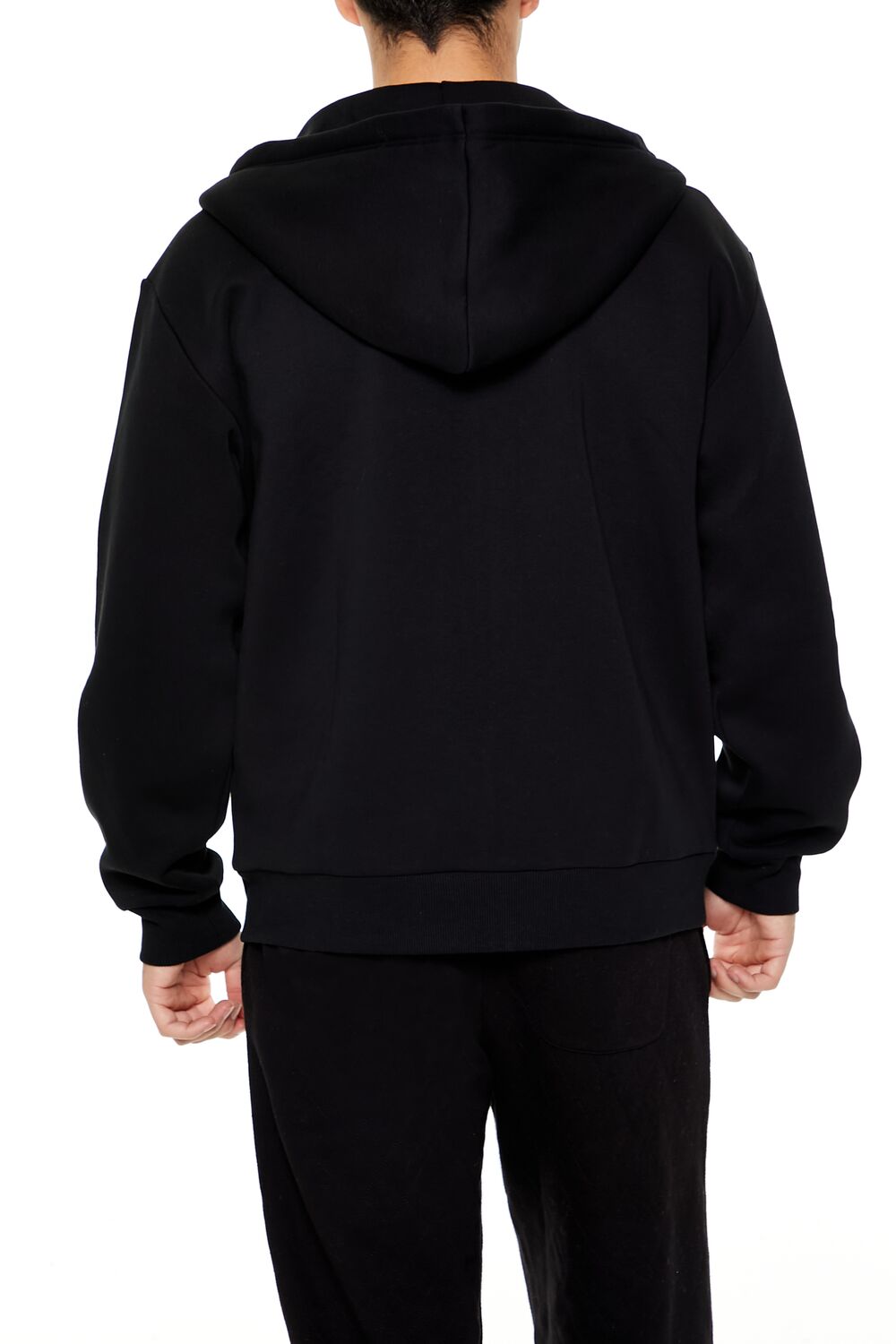  Forever 21 Fleece Core Athletic Zip-Up Hoodie - black - Bonton