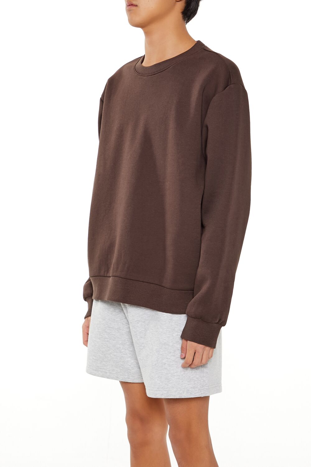  Forever 21 Drop-Sleeve Crew Pullover - cocoa - Bonton