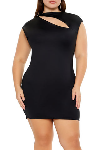 Plus Size Twist-Front Mini Dress