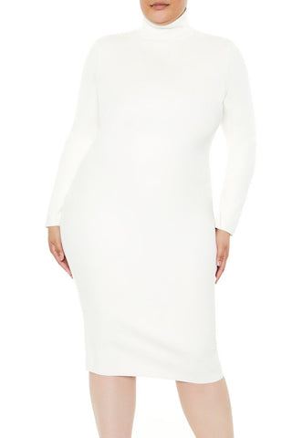 Plus Size Faux Gem Midi Sweater Dress
