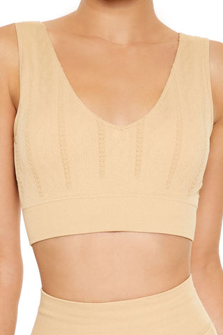 Seamless Cable Knit Sports Bra
