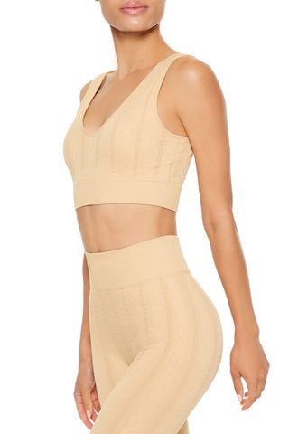 Seamless Cable Knit Sports Bra