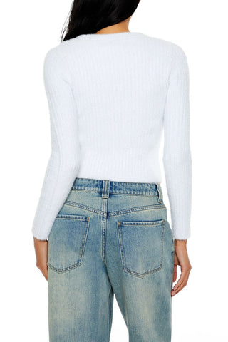 Ribbed Fuzzy Knit Sweater