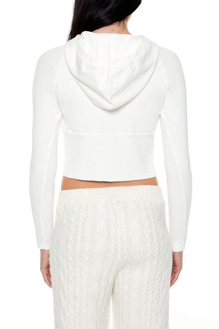  Forever 21 Hooded Raglan Sweater - white - Bonton