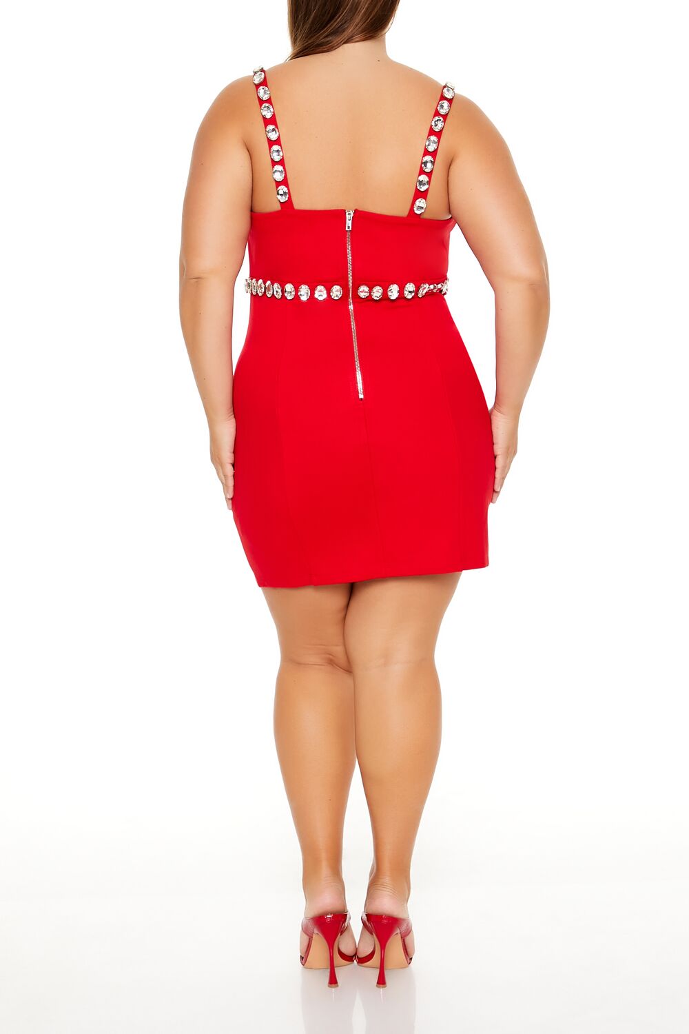  Forever 21 Plus Size Faux Gem Mini Dress - black - Bonton