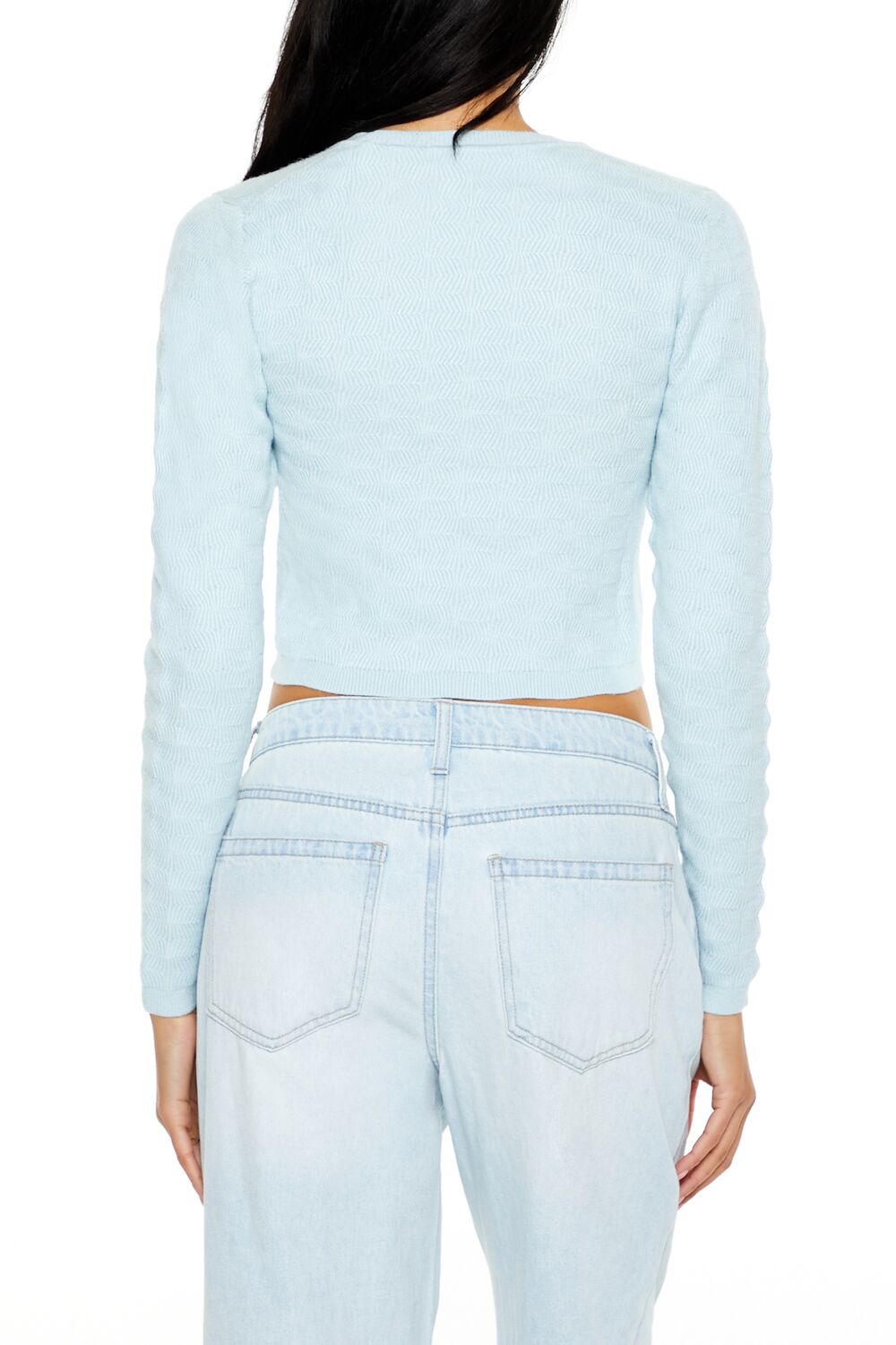  Forever 21 Textured Cropped Sweater - white - Bonton