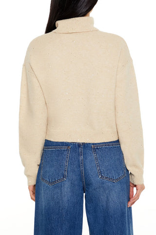 Glitter Knit Turtleneck Sweater