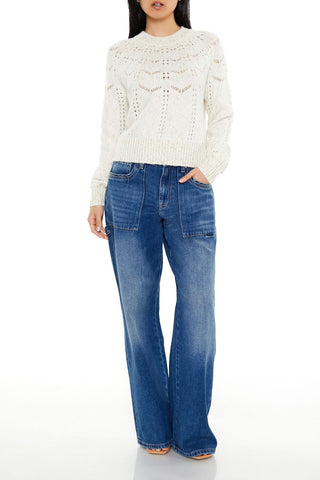 Metallic Pointelle Sweater