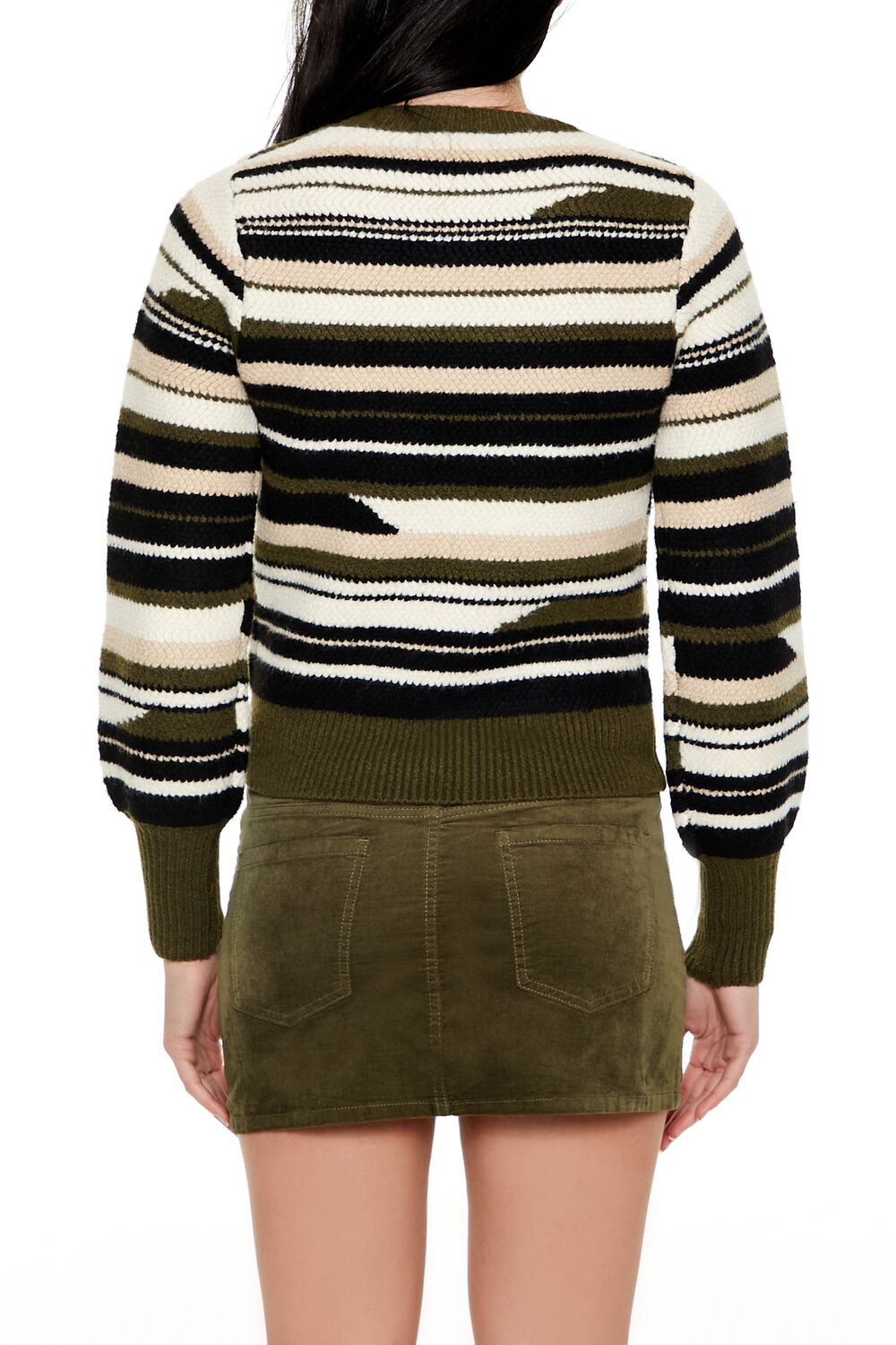  Forever 21 Abstract Striped Sweater - dark blue multi - Bonton