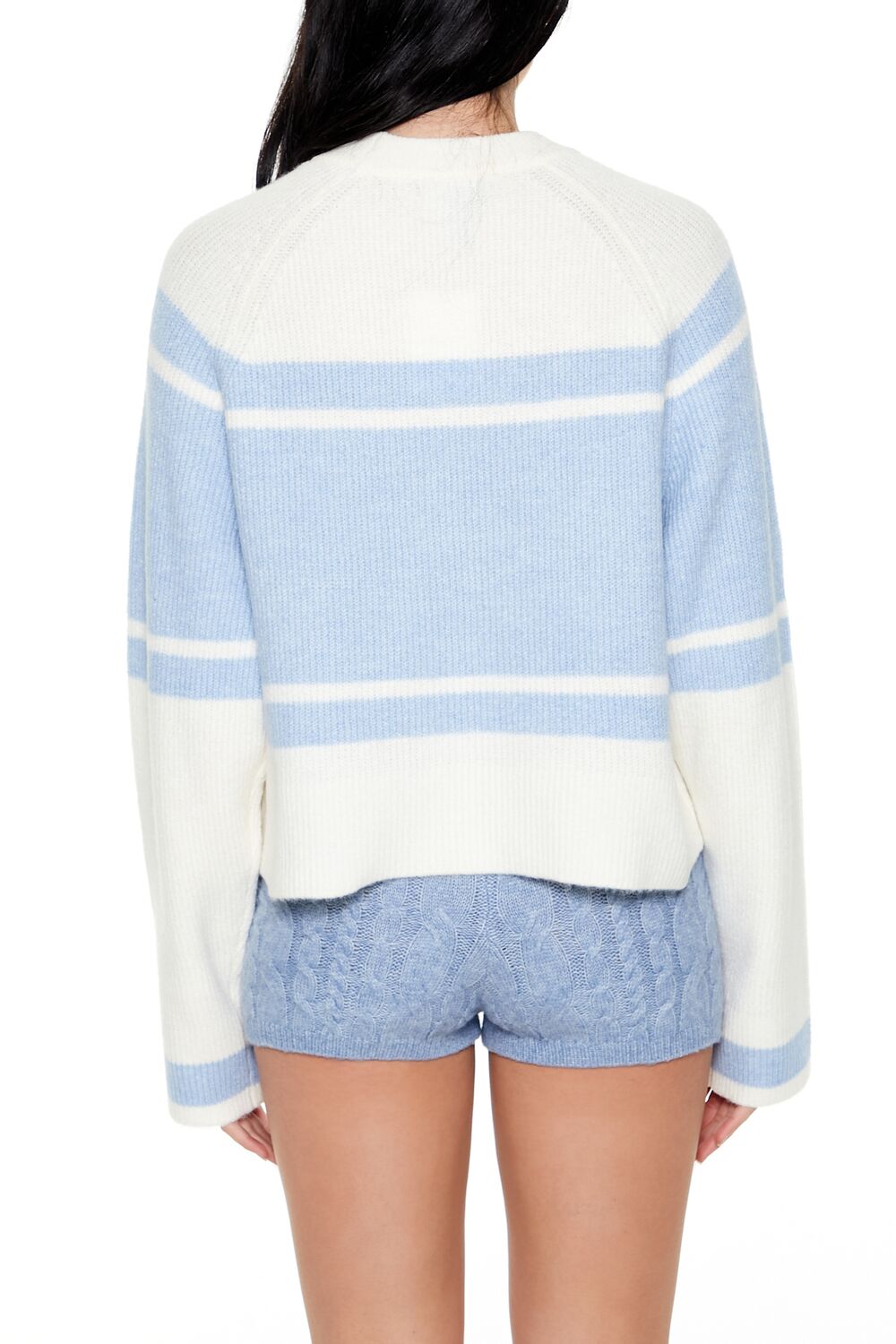  Forever 21 Ski Vermont Colorblock Sweater - white blue - Bonton