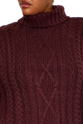 Plus Size Turtleneck Mini Sweater Dress