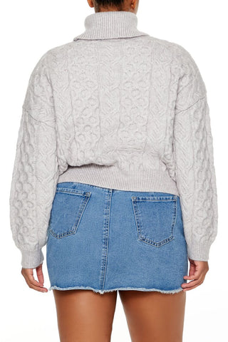 Plus Size Cable Knit Turtleneck Sweater