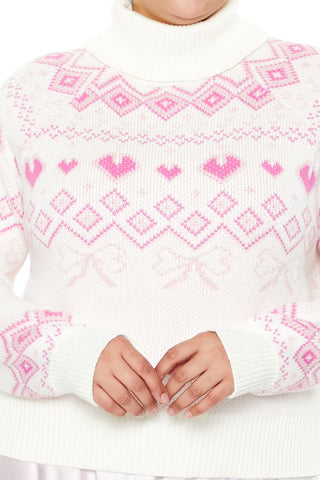 Plus Size Fair Isle Turtleneck Sweater