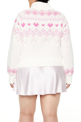 Plus Size Fair Isle Turtleneck Sweater