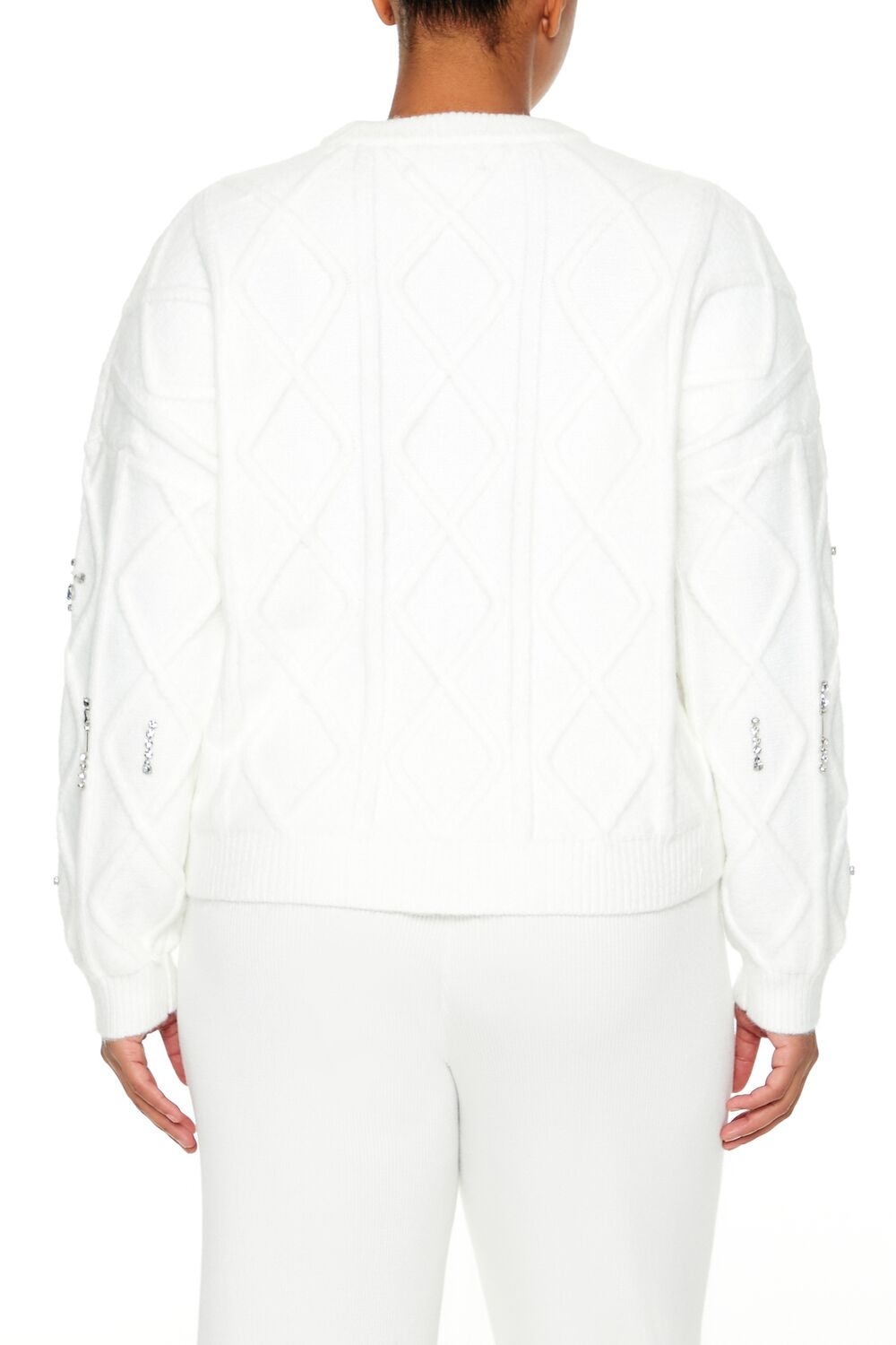  Forever 21 Plus Size Faux Gem Sweater - grey - Bonton