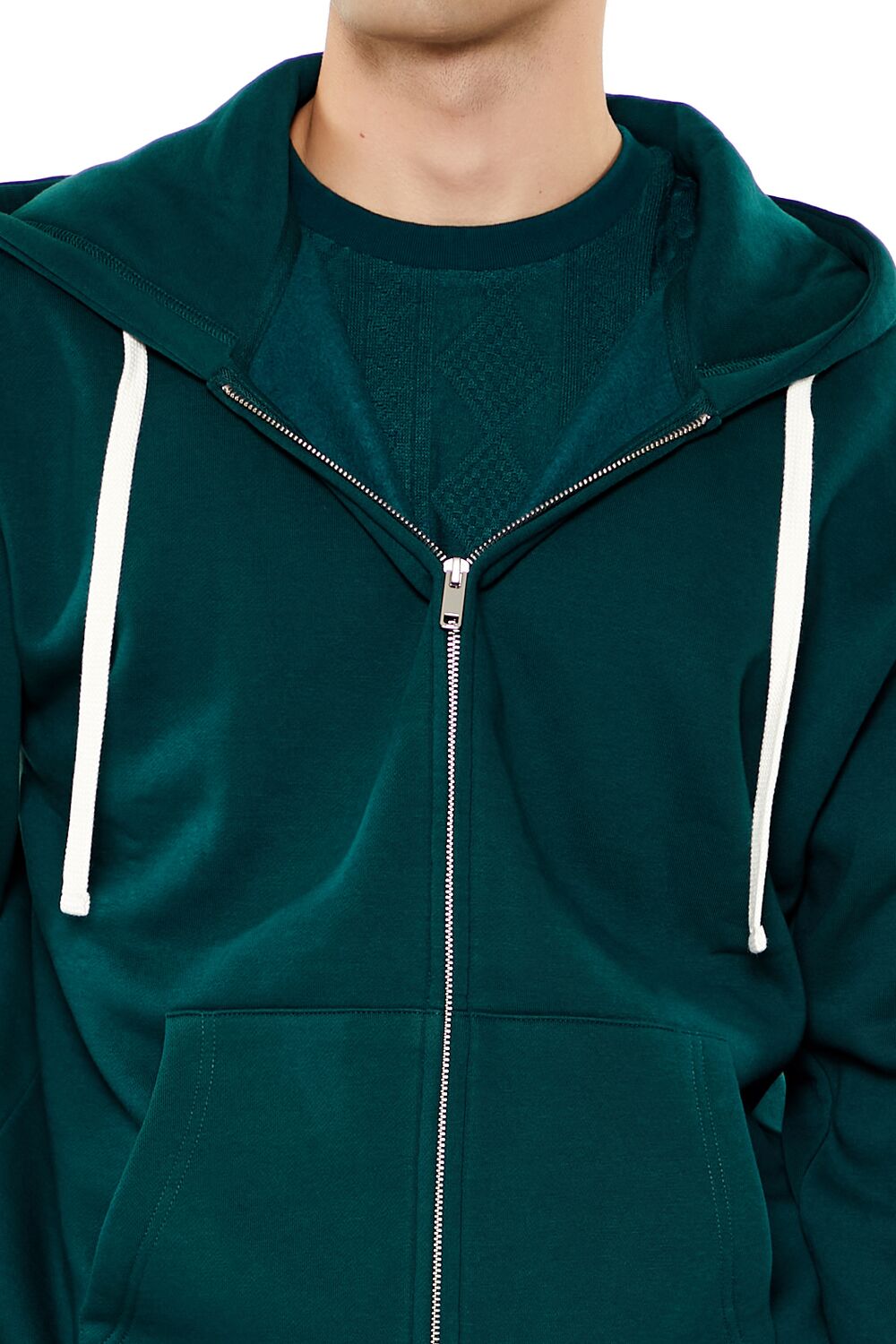  Forever 21 Fleece Core Athletic Zip-Up Hoodie - blue - Bonton