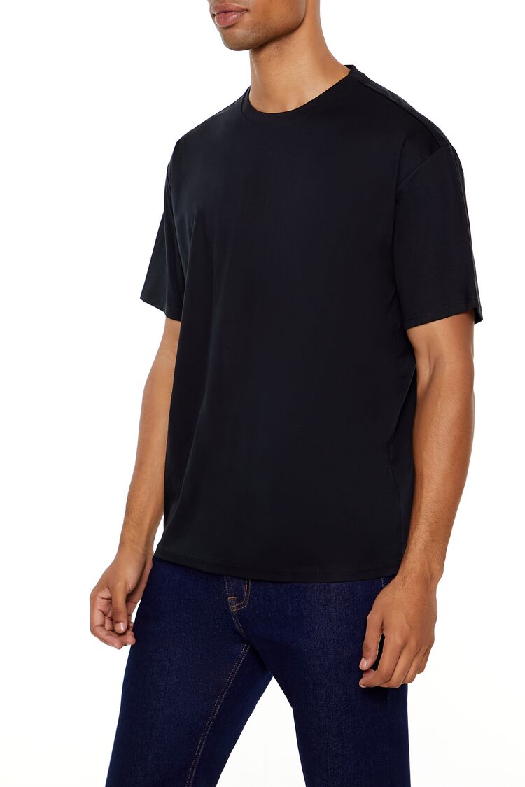  Forever 21 Supima-Blend Cotton Crew Tee - black - Bonton