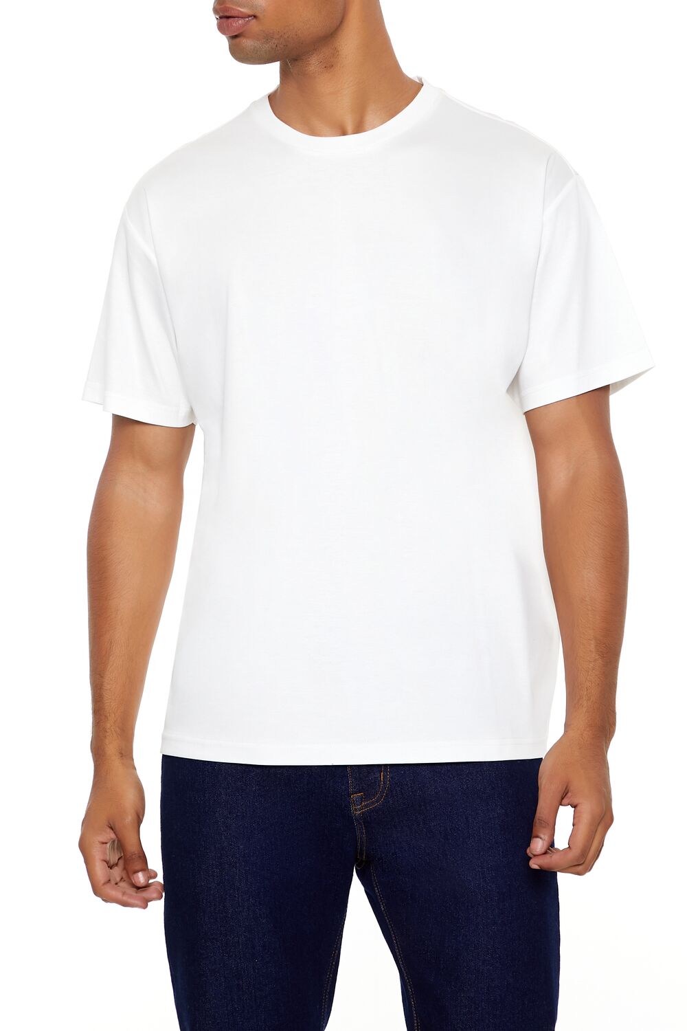  Forever 21 Supima-Blend Cotton Crew Tee - black - Bonton