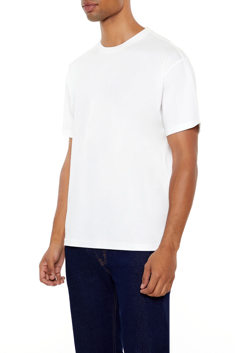  Forever 21 Supima-Blend Cotton Crew Tee - black - Bonton