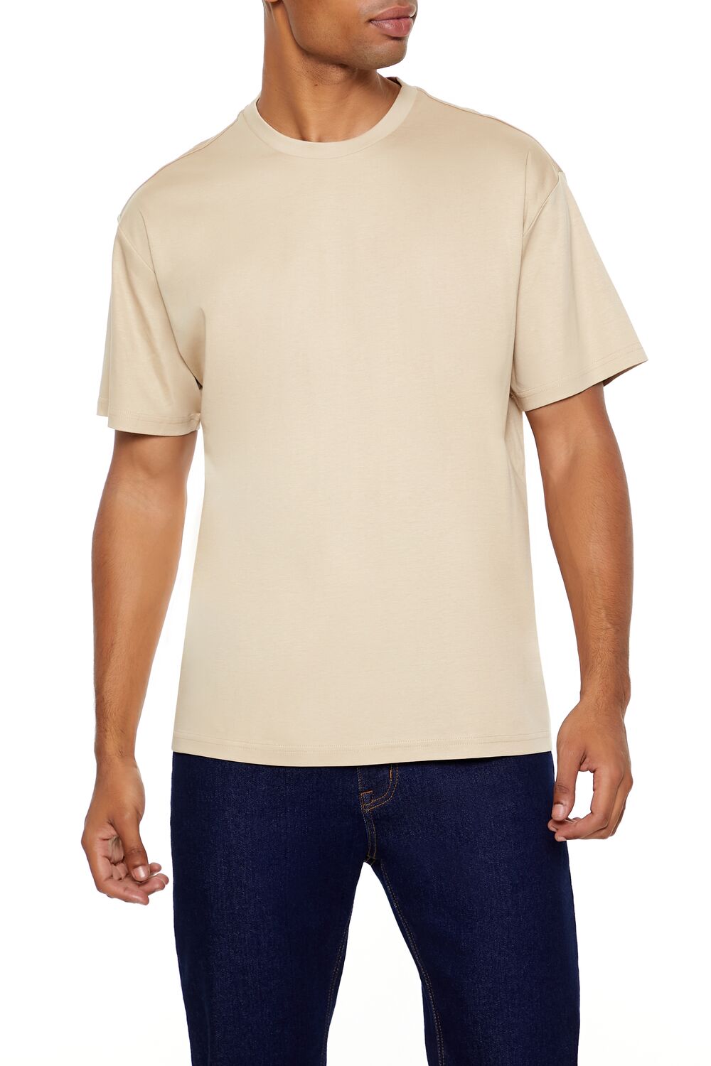  Forever 21 Supima-Blend Cotton Crew Tee - black - Bonton