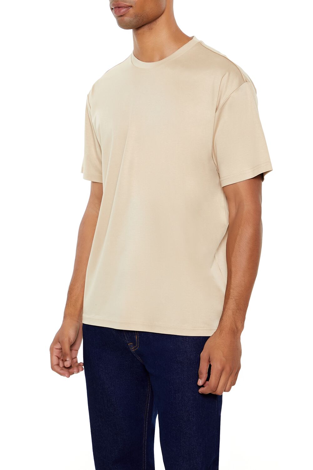  Forever 21 Supima-Blend Cotton Crew Tee - black - Bonton