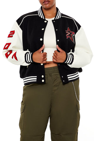 Plus Size Star Girl Varsity Jacket