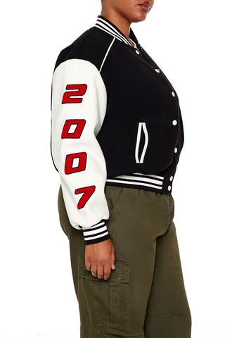 Plus Size Star Girl Varsity Jacket