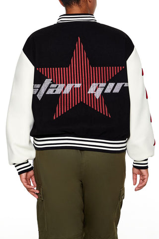Plus Size Star Girl Varsity Jacket
