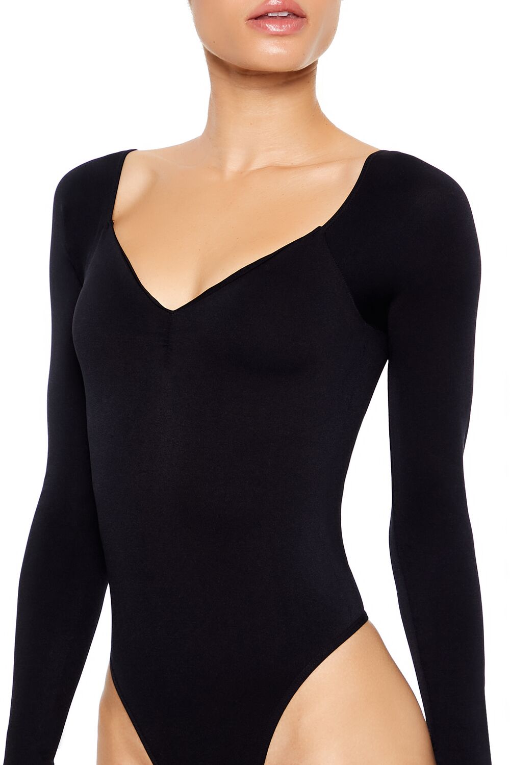  Forever 21 Seamless Open-Back Thong Bodysuit - black - Bonton