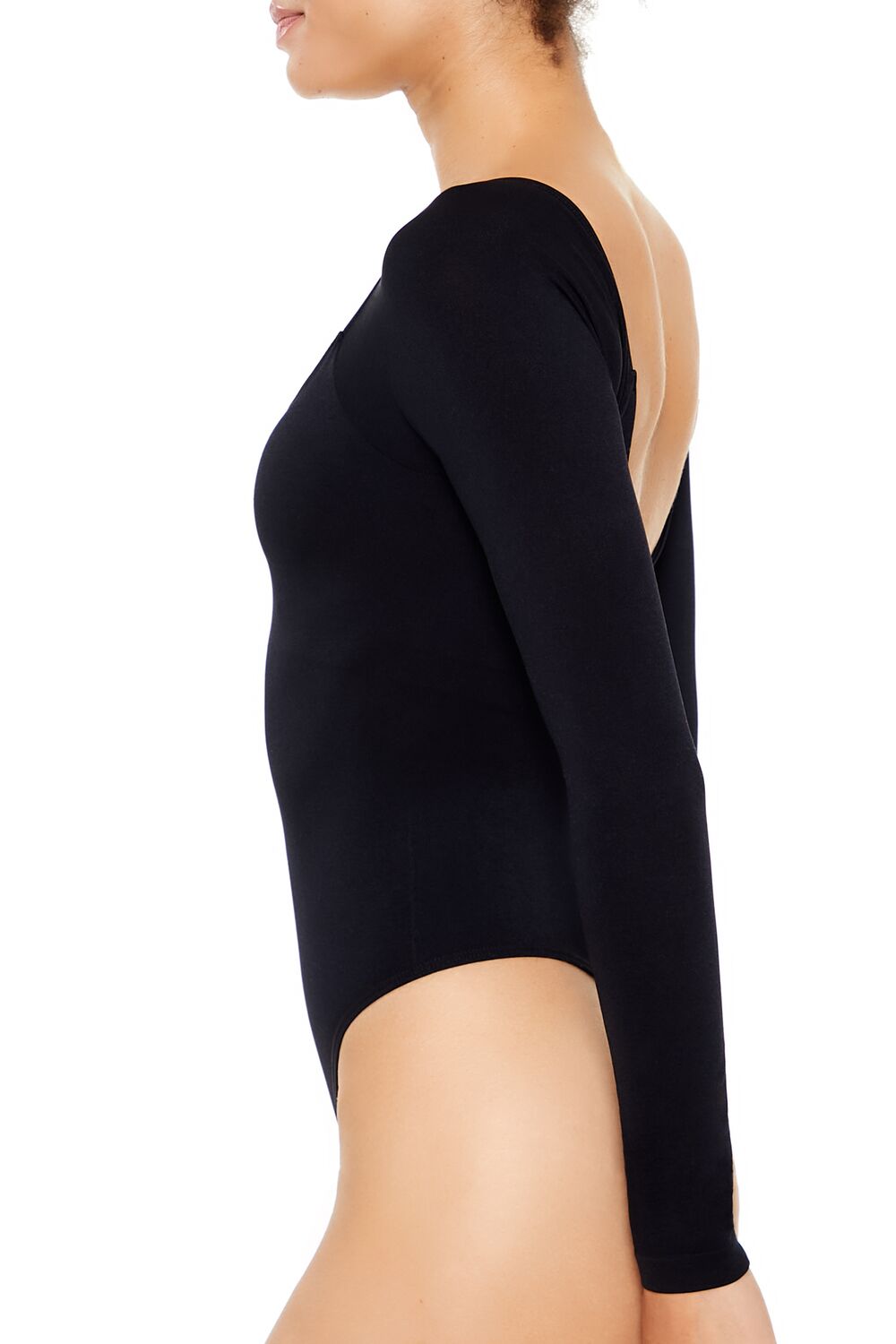  Forever 21 Seamless Open-Back Thong Bodysuit - black - Bonton