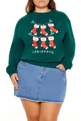 Plus Size Friends Christmas Stockings Pullover