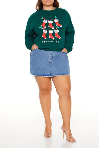 Plus Size Friends Christmas Stockings Pullover
