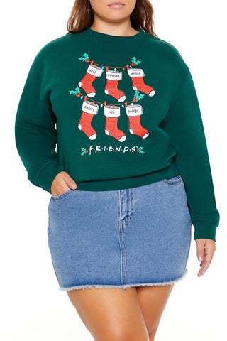 Plus Size Friends Christmas Stockings Pullover