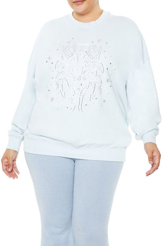 Plus Size Beaded Gemini Pullover