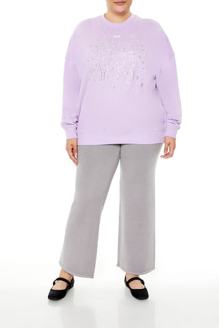 Plus Size Beaded Leo Pullover