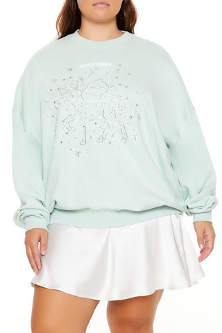 Plus Size Beaded Sagittarius Pullover