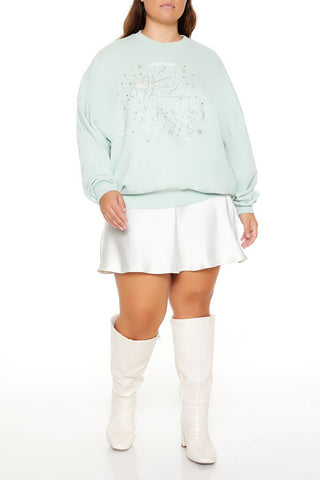 Plus Size Beaded Sagittarius Pullover