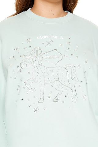 Plus Size Beaded Sagittarius Pullover