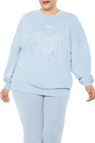 Plus Size Beaded Taurus Pullover
