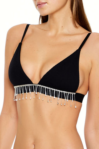 Seamless Rhinestone Fringe Bralette