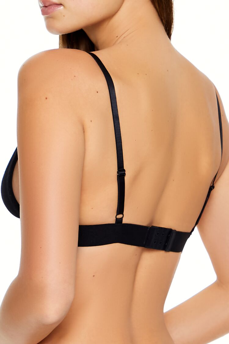  Forever 21 Seamless Rhinestone Fringe Bralette - black-silver - Bonton