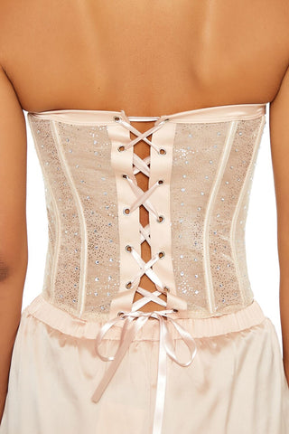 Rhinestone Lingerie Corset Tube Top