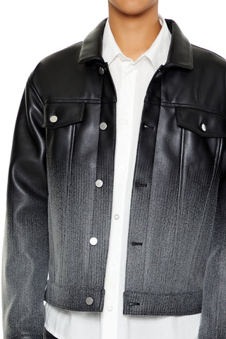 Ombre Faux Leather Moto Jacket