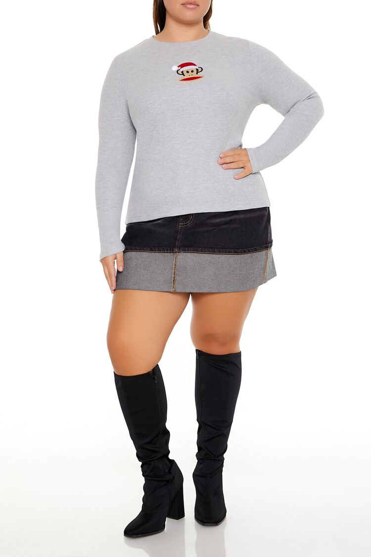  Forever 21 Plus Size Paul Frank Thermal Top - heather grey multi - Bonton