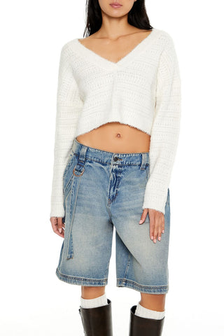 Crossover Mock Wrap Sweater
