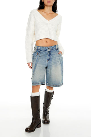 Crossover Mock Wrap Sweater