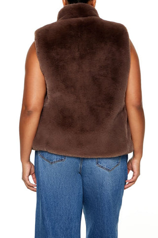 Plus Size Faux Fur Vest