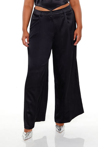 Plus Size Satin Trouser Pants
